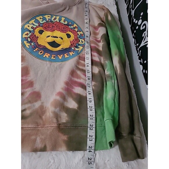 Grateful Dead Women's Crewneck Sweatshirt Forever Bear Tie Dye Green Brown Sz XS - Picture 9 of 10